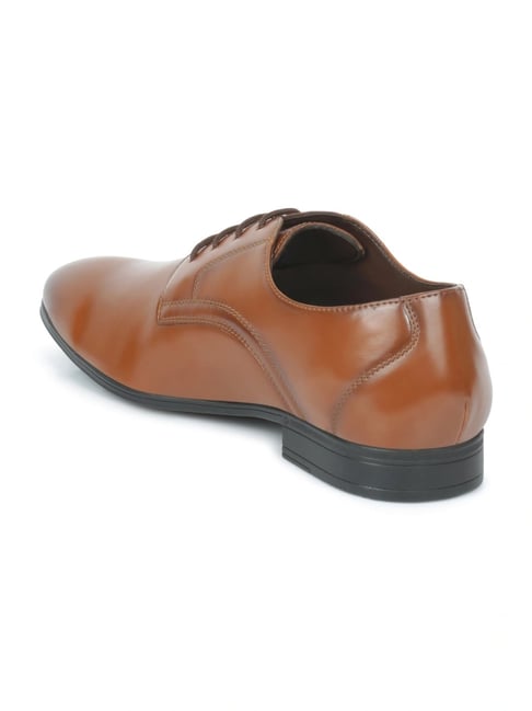 Derby Shoes Myntra Leather Shoes ID Men's Tan Derby Shoes