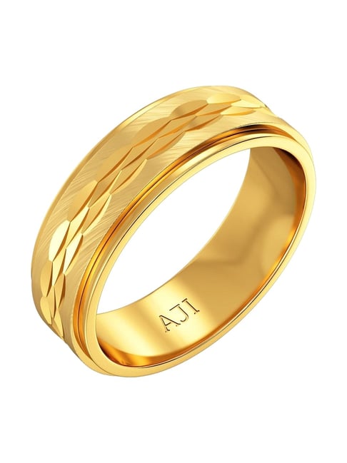 Buy Joyalukkas 22k Yellow Gold Noble Texture Ring Online At Best