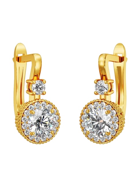 Joyalukkas 22k Yellow Gold Luminous Gem Hoop Earrings for Women-picture-19