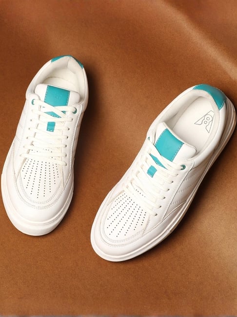 V8 By Ruosh Men's Groove-01 White & Sea Green Casual Sneakers-picture-16