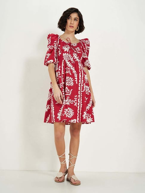 Honey by Pantaloons Red Printed Dress