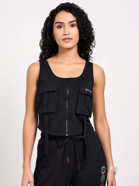 Ajile by Pantaloons Black Plain Top-picture-36