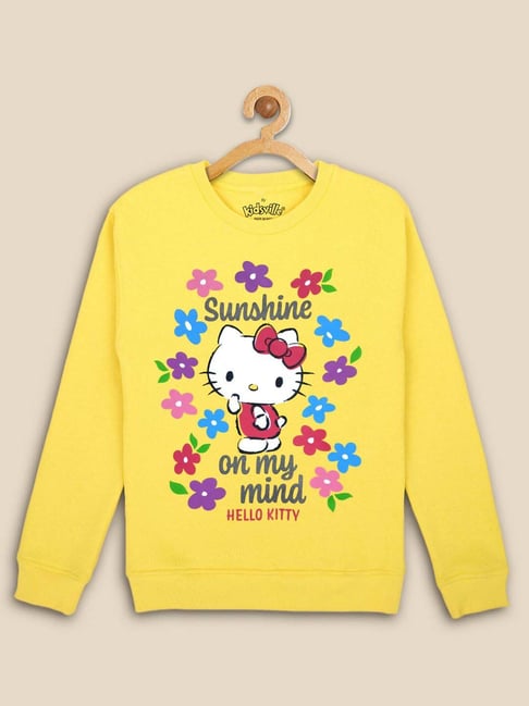 Kidsville Girls Yellow Character Based Full Sleeves Sweatshirt-picture-10