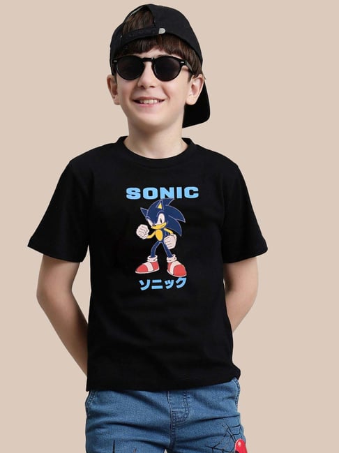 Kidsville Boys Black Cotton Character Based Tshirt-picture-19