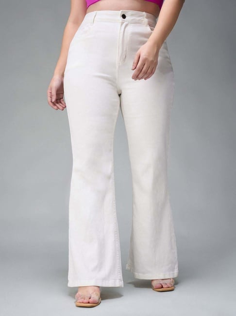 Miss Chase A+ White Plain High-Rise Jeans-picture-19