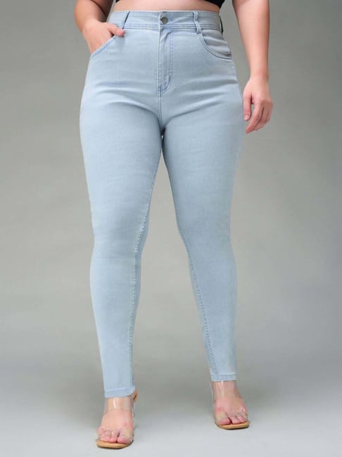 Miss Chase A+ Blue Plain High-Rise Jeans-picture-45