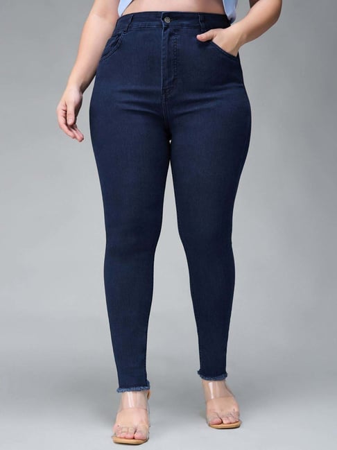 Miss Chase A+ Navy Plain High-Rise Jeans-picture-40