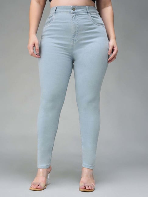 Miss Chase A+ Blue Plain High-Rise Jeans-picture-47