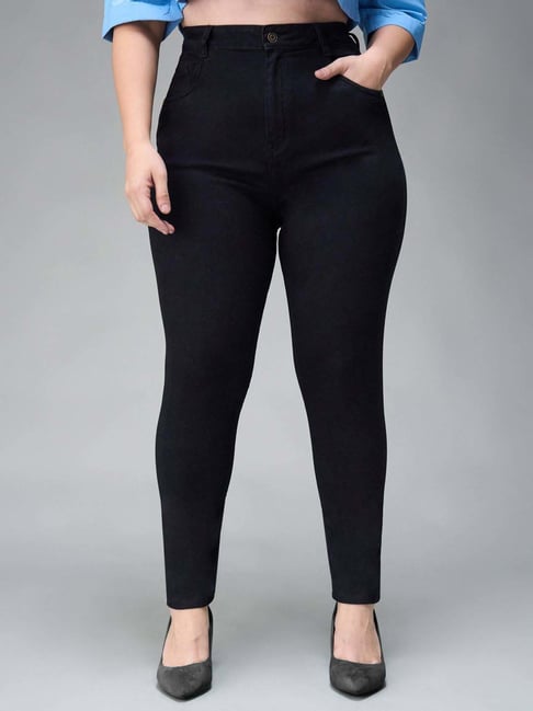 Miss Chase A+ Black Plain High-Rise Jeans-picture-14