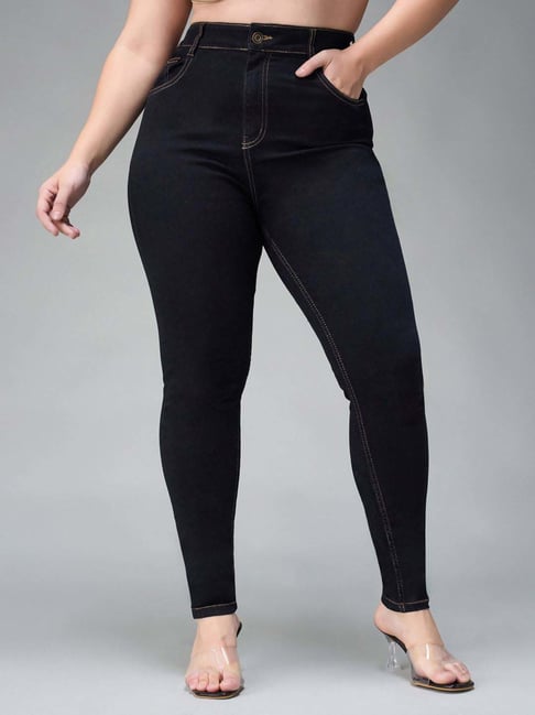 Miss Chase A+ Black Plain High-Rise Jeans-picture-26