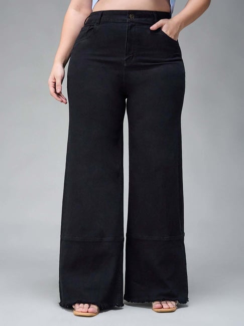 Miss Chase A+ Black Plain High-Rise Jeans-picture-12