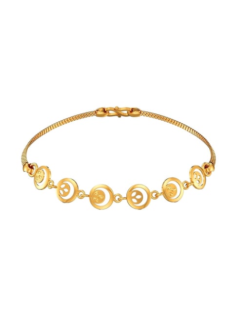 Joyalukkas 22k Yellow Gold Circular Leaf Link Bracelet