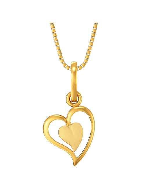 Joyalukkas 22k Yellow Gold Leaf Embrace Heart Pendant