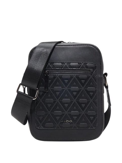 ALDO Black Textured Medium Cross Body Bag-image-9