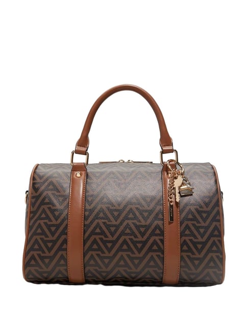 Buy ALDO Brown Printed Medium Duffle Bag For Women At Best Price