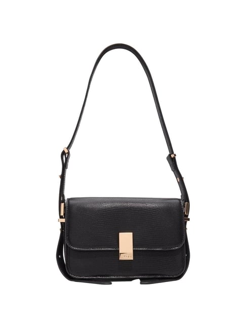 ALDO Black Textured Medium Cross Body Bag-image-6