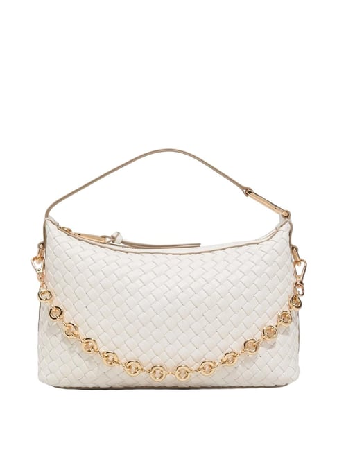 ALDO White Textured Medium Cross Body Bag