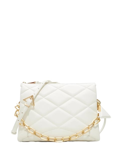 ALDO White Textured Medium Cross Body Bag