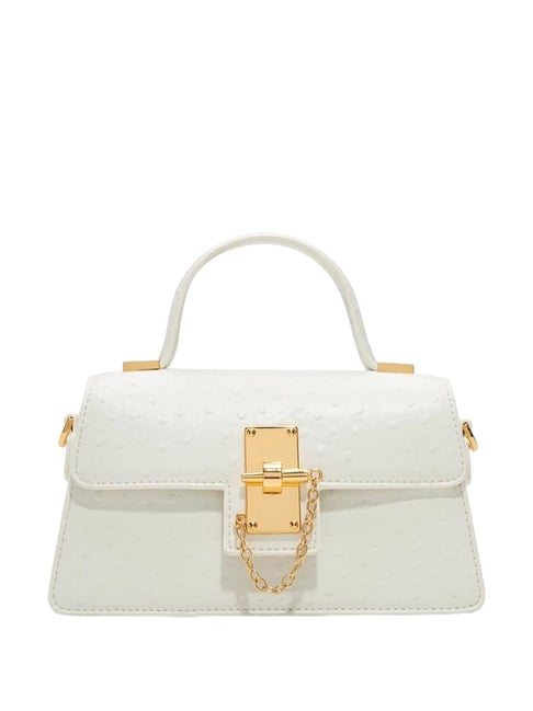 ALDO White Textured Small Handbag