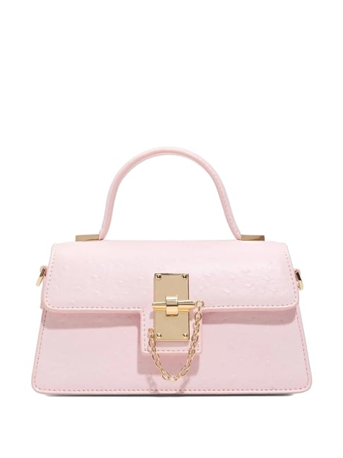 ALDO Light Pink Textured Small Handbag
