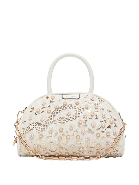ALDO White Embellished Small Handbag