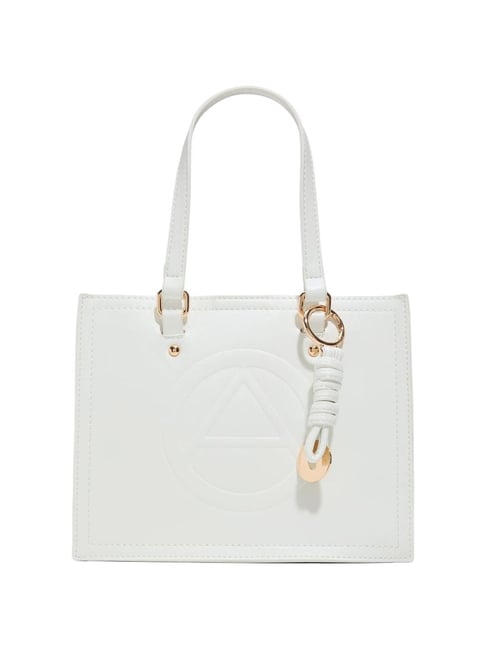 ALDO White Textured Small Satchel Handbag