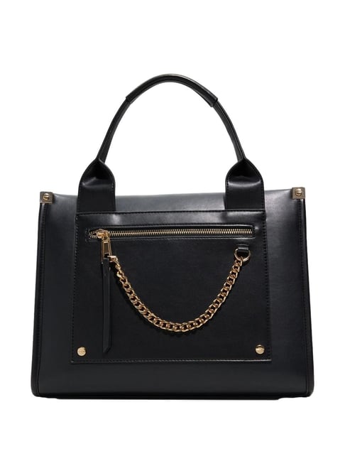 ALDO Black Solid Medium Satchel Handbag-image-21