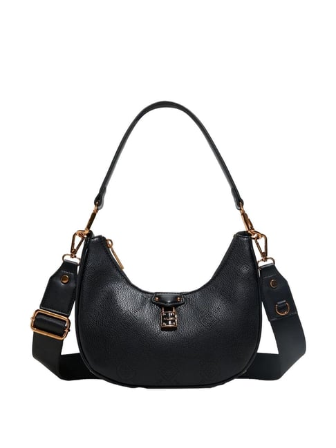 ALDO Black Solid Medium Shoulder Handbag-picture-33