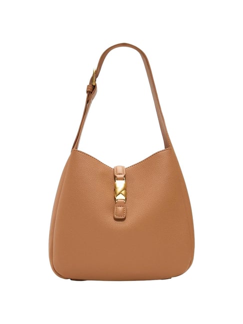 ALDO Camel Solid Medium Shoulder Handbag