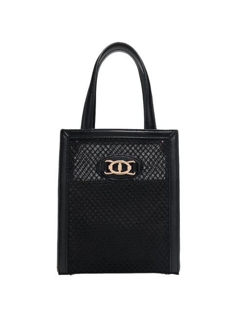 ALDO Black Textured Small Sling Handbag with Pouch-image-4