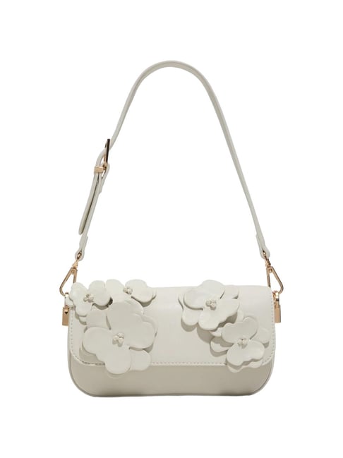 ALDO White Floral Small Sling Handbag