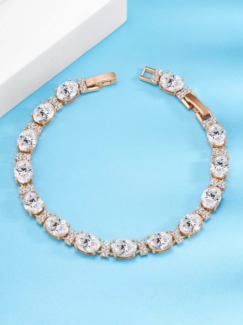 Peora Cubic Zirconia & Crystal Studded Openable Bracelet-picture-30