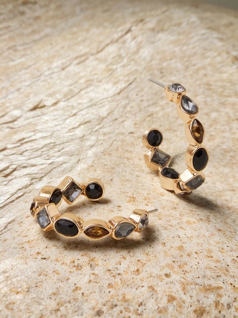 Accessorize London Black Hoop Earrings-picture-13