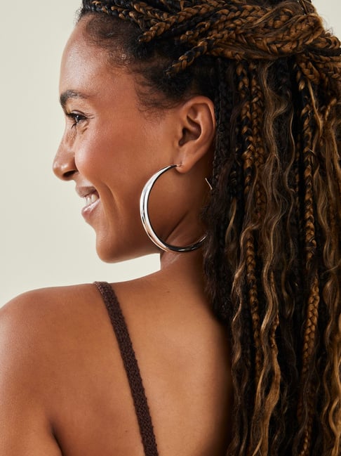 Accessorize London Silver-Plated Hoop Earrings-picture-10