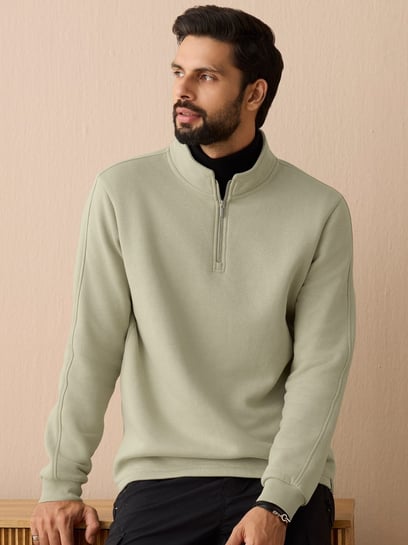 XYXX Cascade Grey Relaxed Fit Solid Sweatshirt