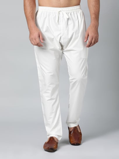TheEthnic.Co Off White Regular Fit Solid Pyjama