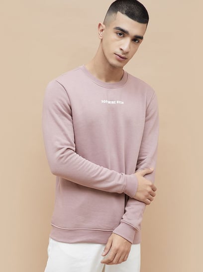 Fame Forever By Lifestyle Mauve Regular Fit Printed Sweatshirt
