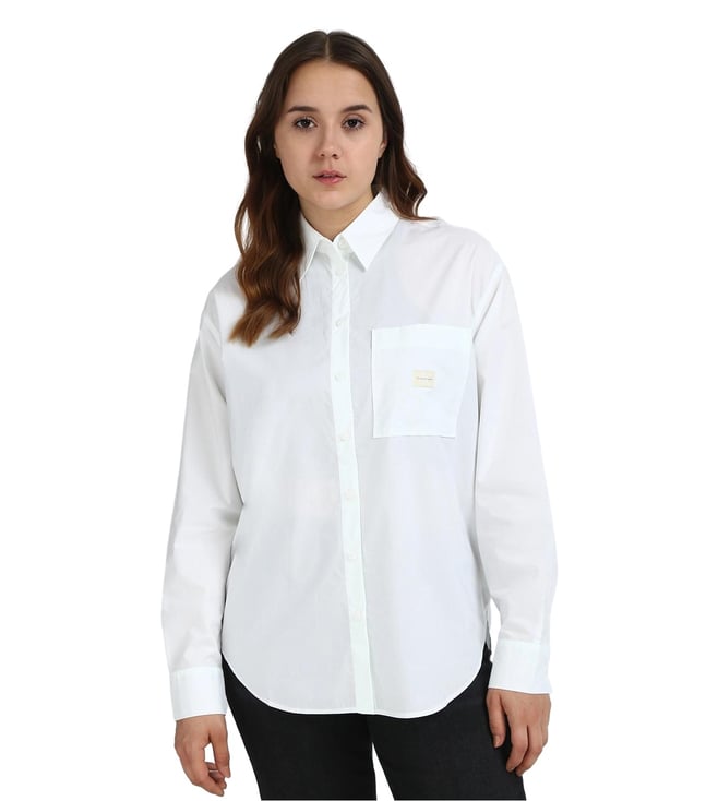 calvin klein white dress shirt womens Womens Calvin Klein White Utility Shirt XXS (US 0)
