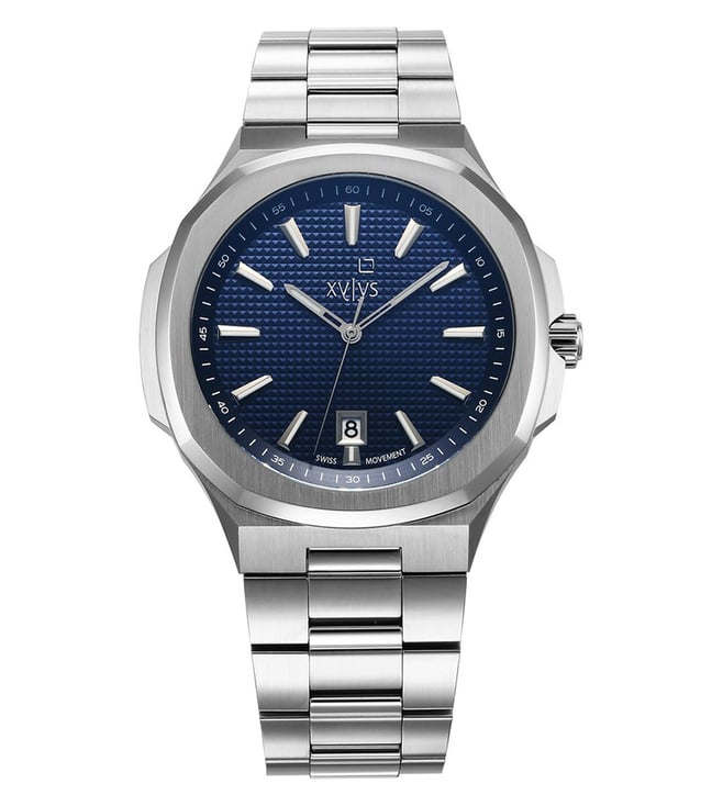 ssy Buy Online Xylys Swiss Multifunction Black Leather Strap Black