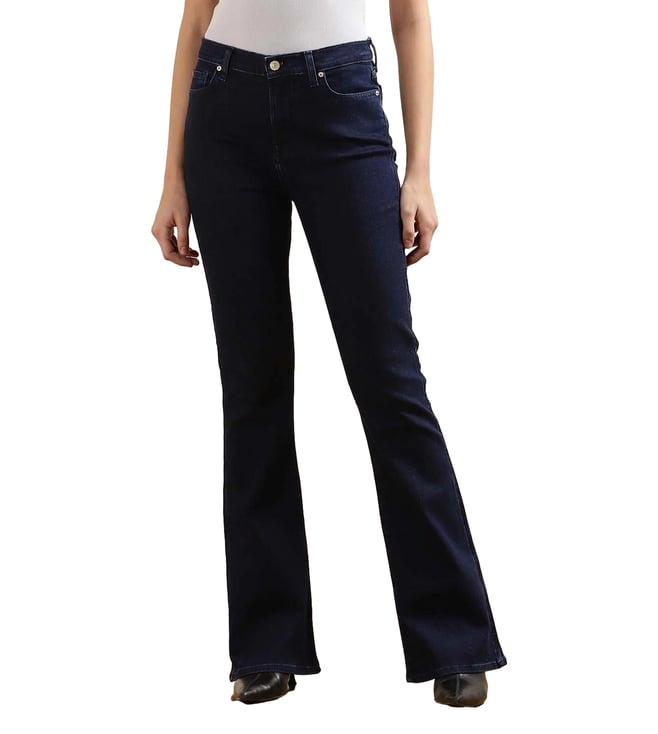 Buy Women Dark Blue Bootcut Heritage Solid Jeans Online @ Tata