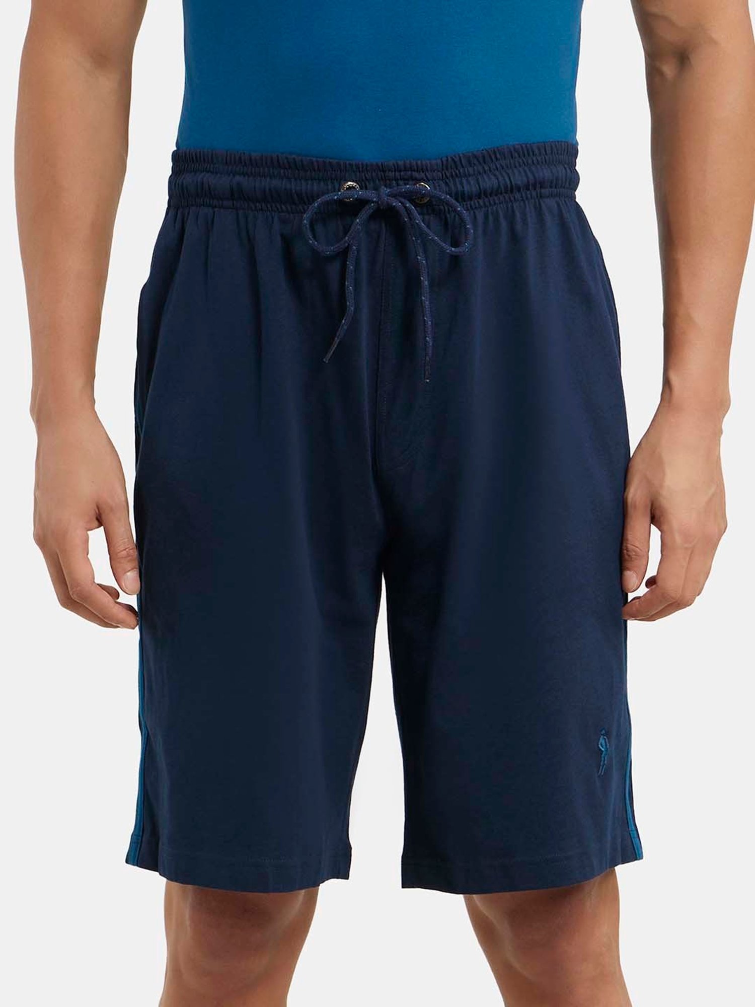 Buy Jockey Navy & Seaport Teal Knit Sport Shorts - 9426 for Men