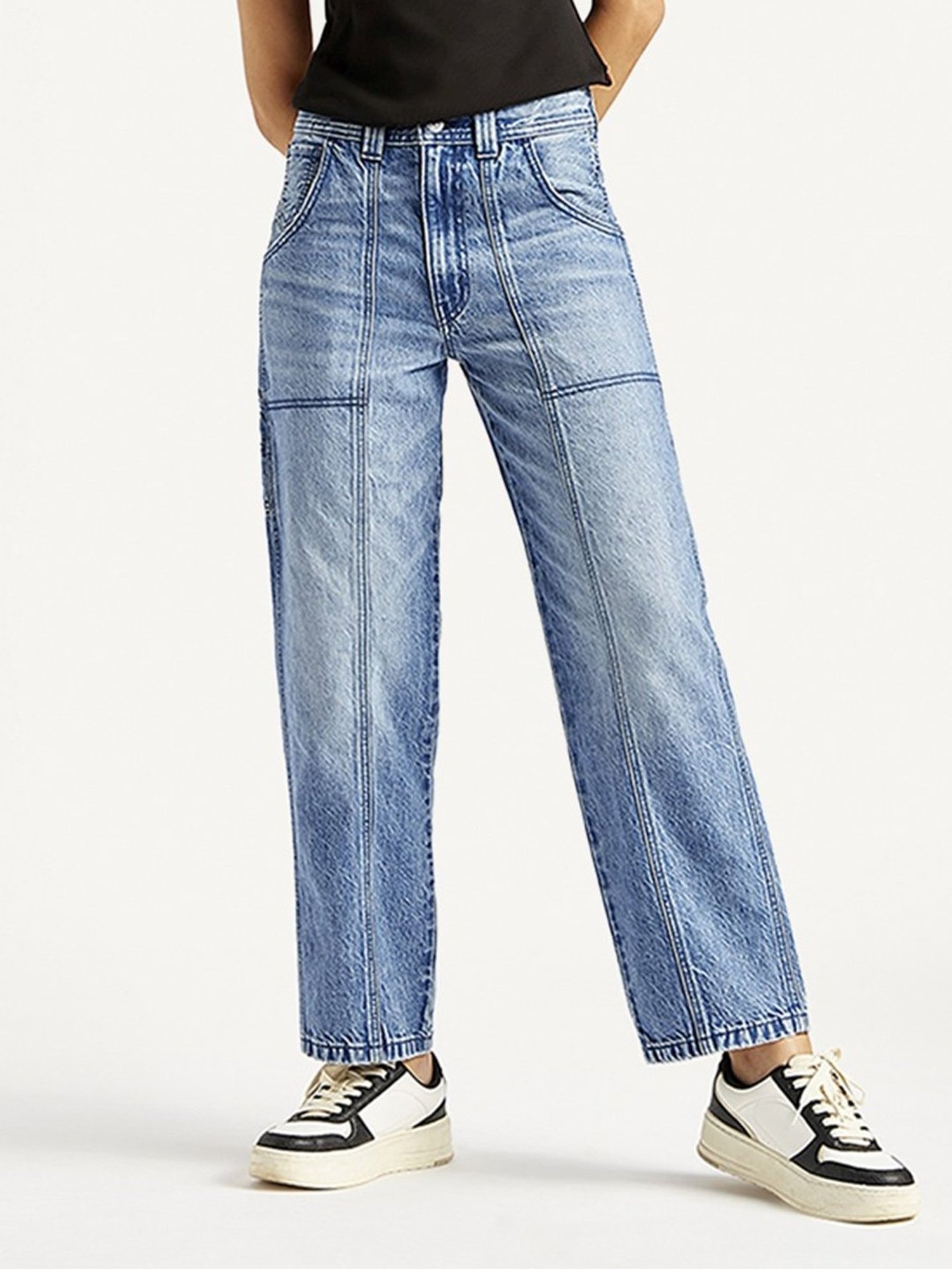 2023M ファッション VIH20A loose fit oil coating denim