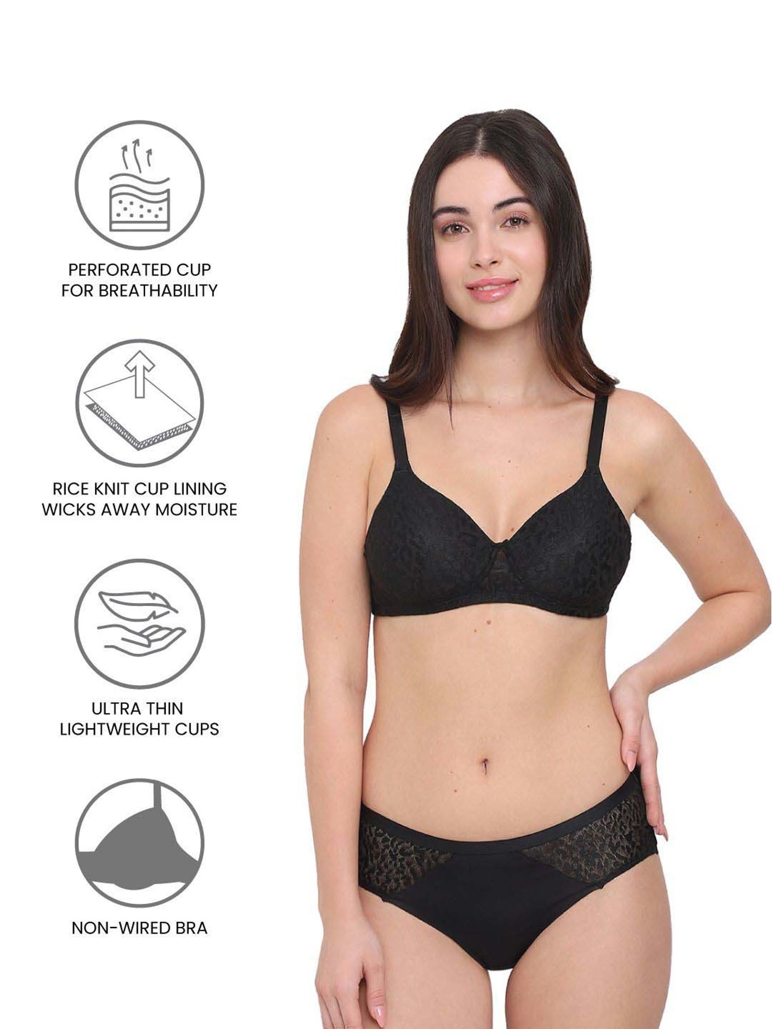 Buy Wacoal Black Lace Everyday Bra for Women Online @ Tata CLiQ