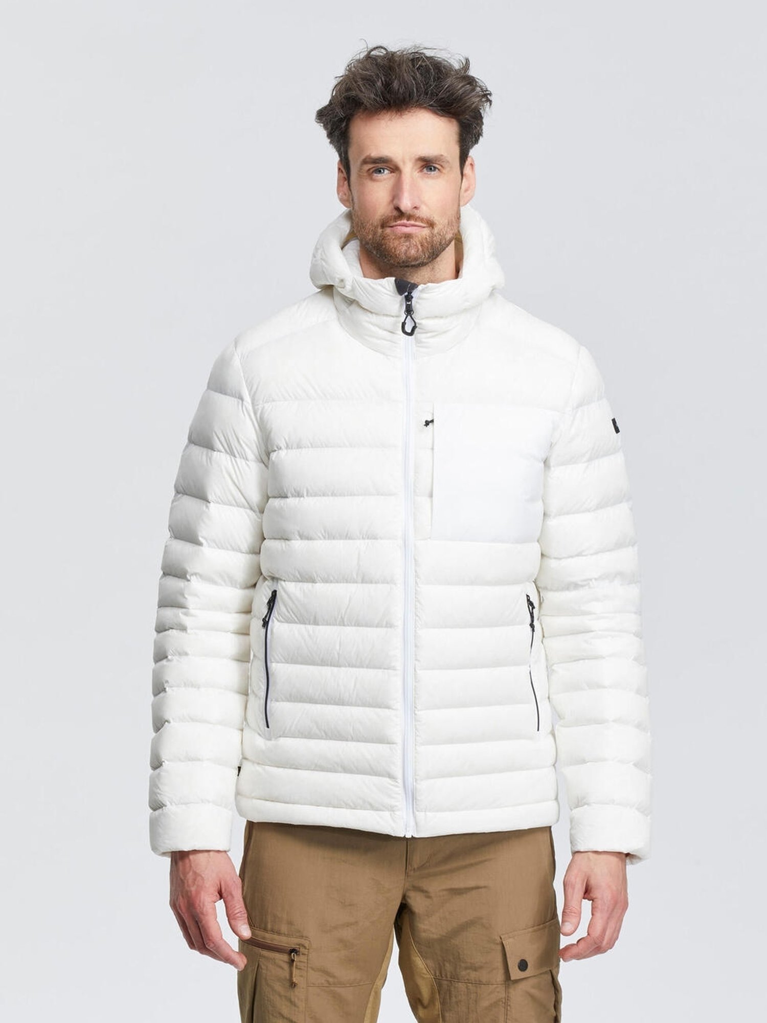 Buy Forclaz By Decathlon White Quilted Sports Hoodie for Mens