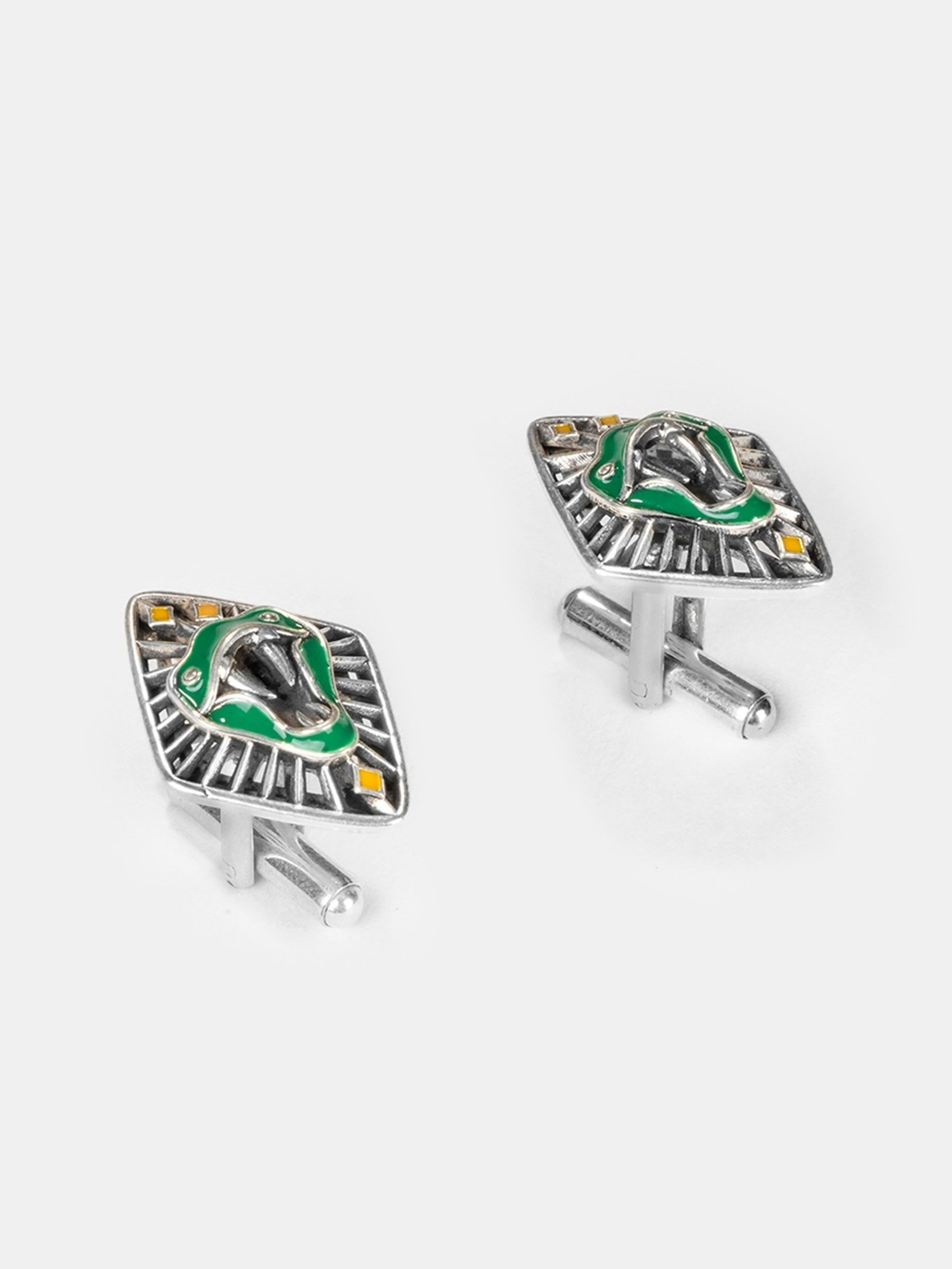 Buy Shaya 925 Silver Slytherin Cufflinks Online At Best Price