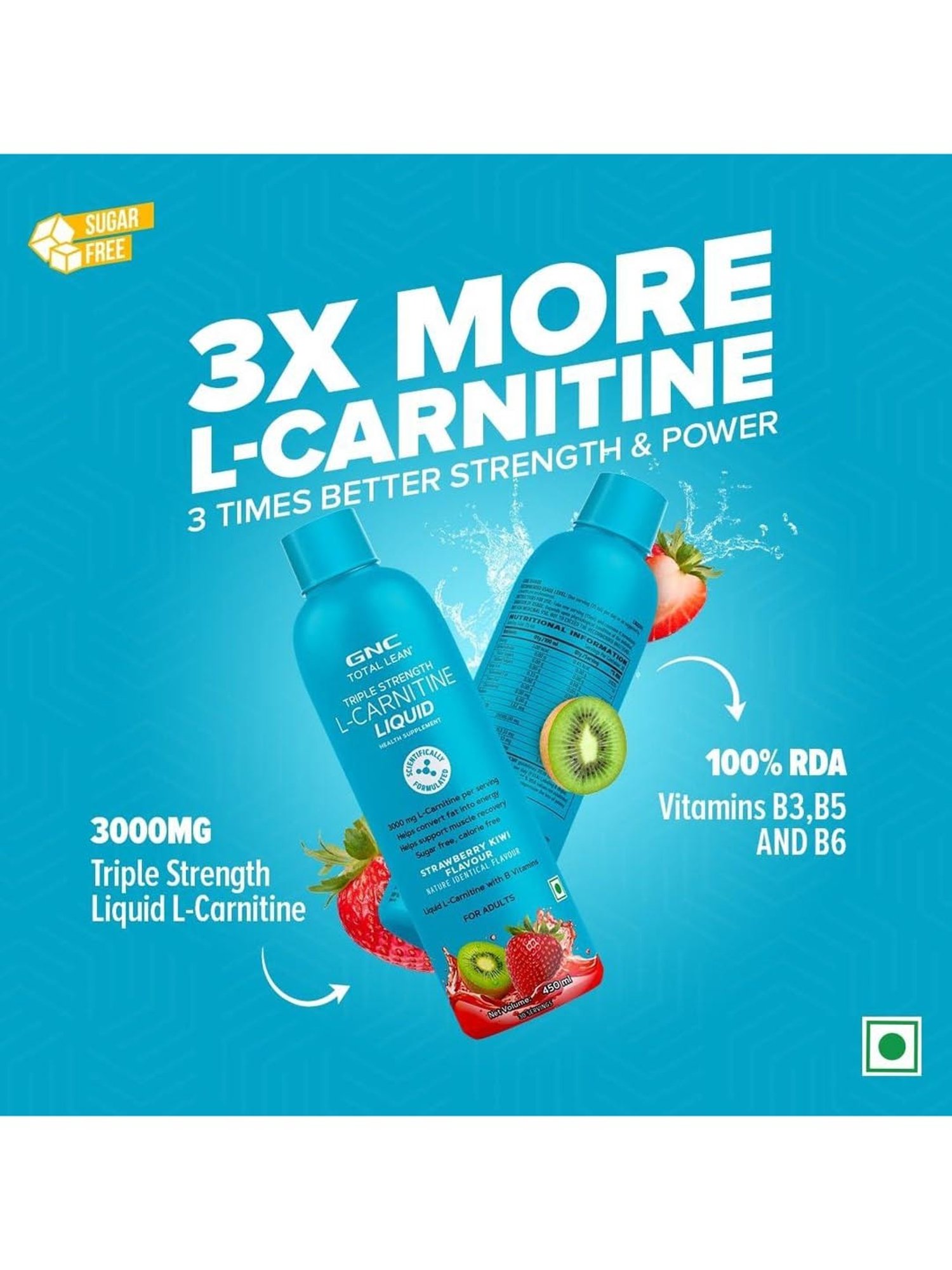 gnc total lean triple strength l carnitine liquid GNC Liquid L-Carnitine 3000mg | Burns Fat | Added B Vitamins |Strawberry Flavoured Liquid