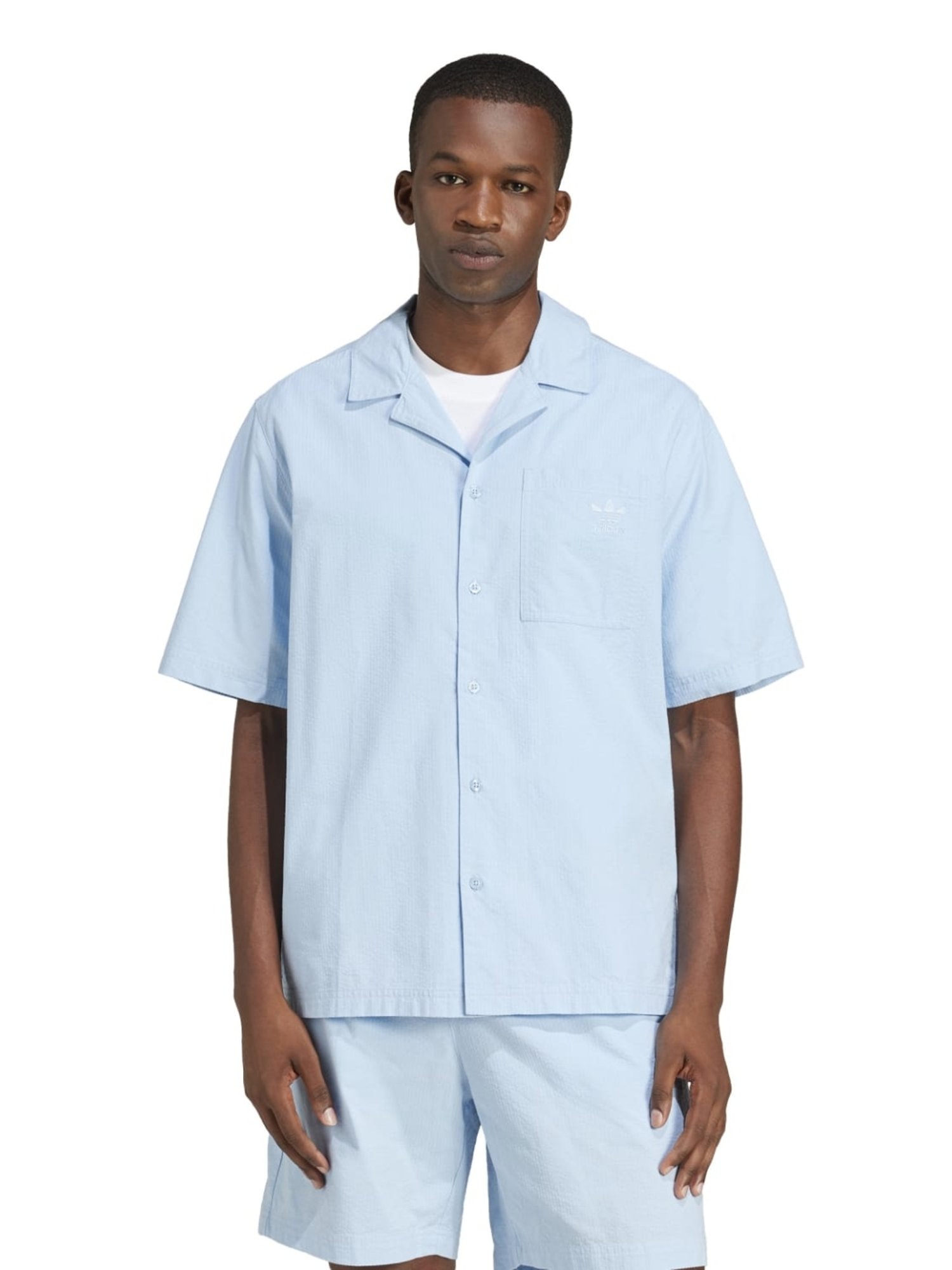 Adidas Originals Blue Cotton Loose Fit Shirt
