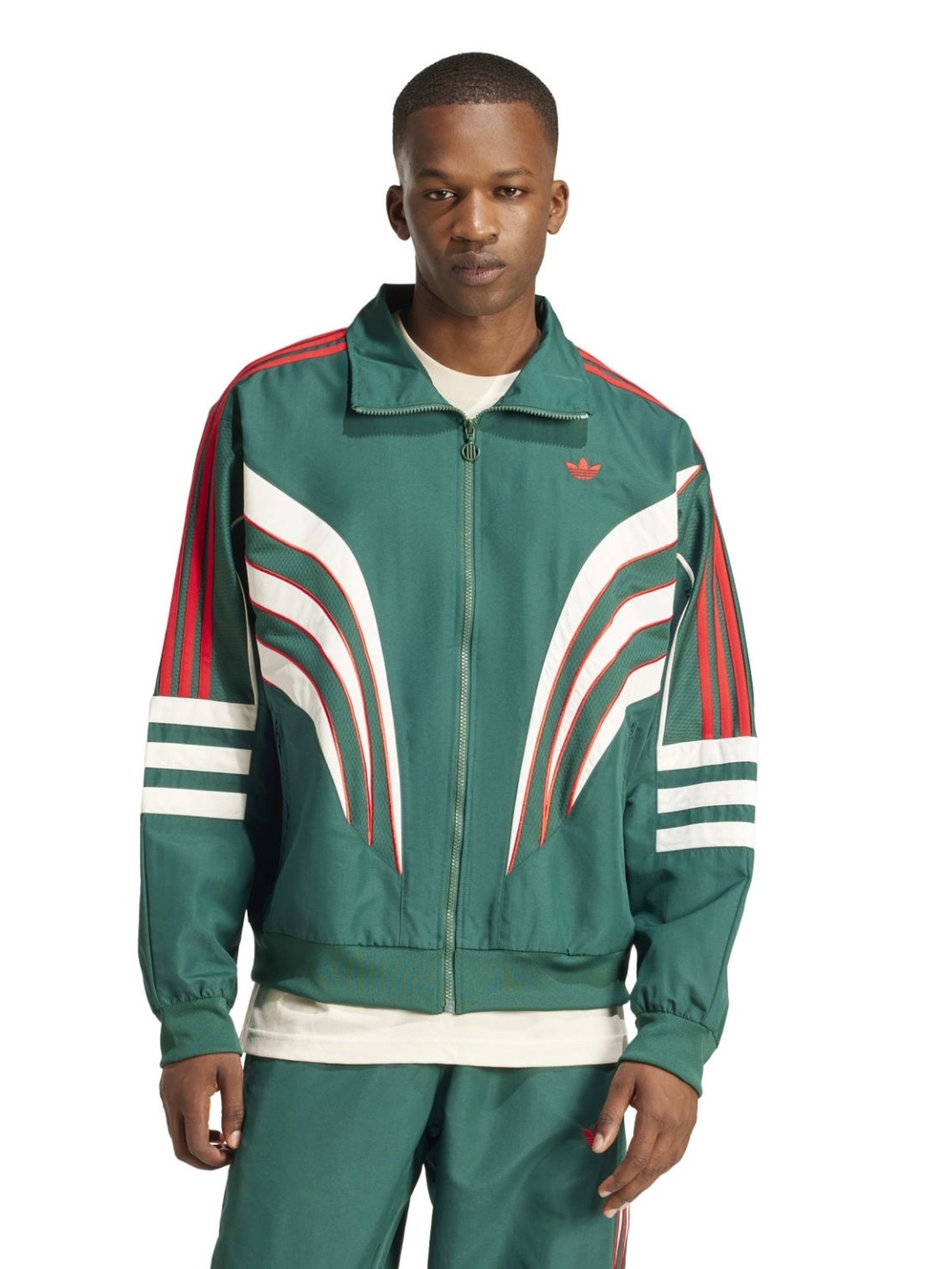 Adidas Originals Green Loose Fit Printed Sports Jacket
