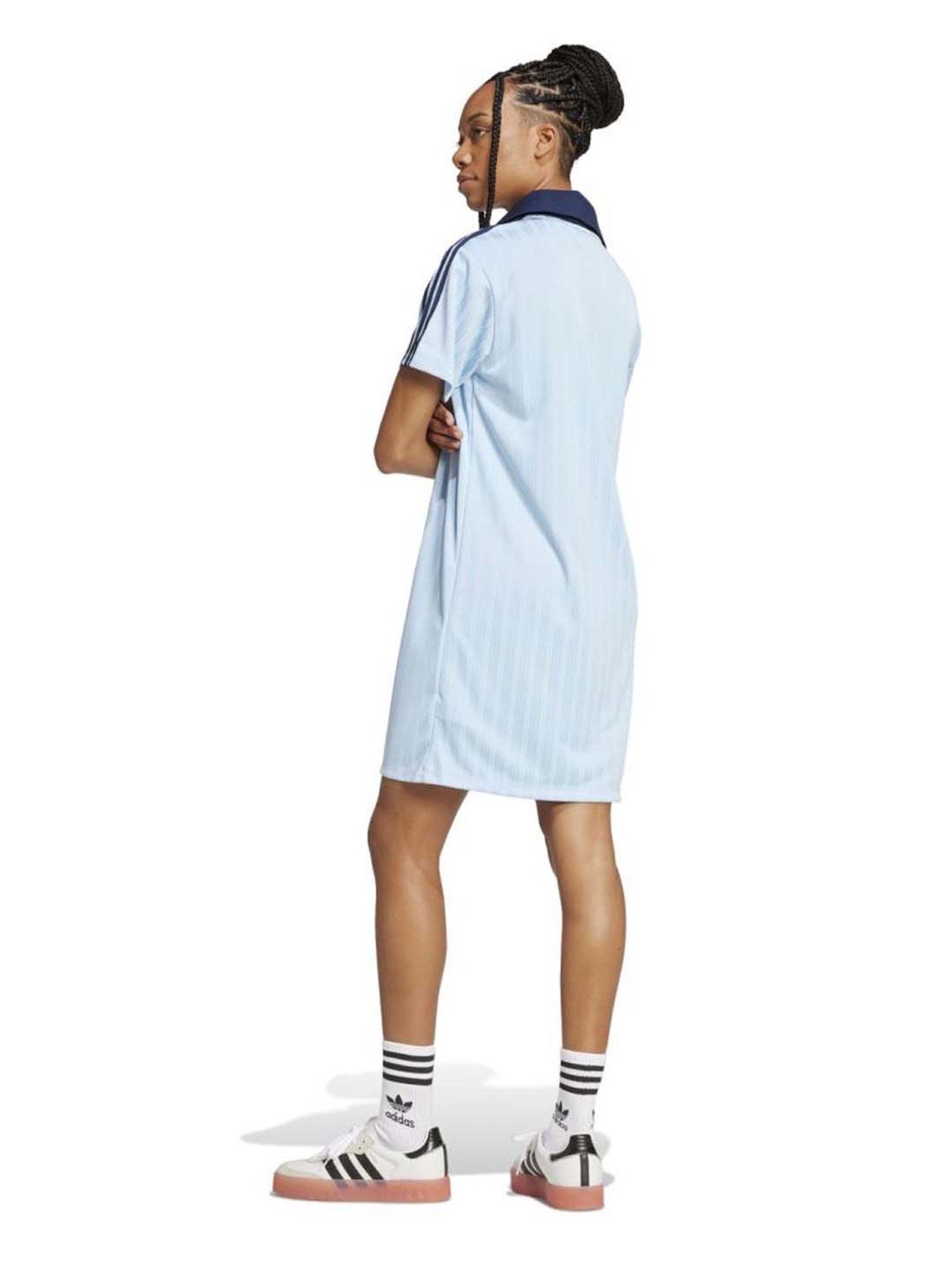 Adidas Originals Blue Regular Fit Striped Dress Adidas Originals Blue Regular Fit Striped Dress