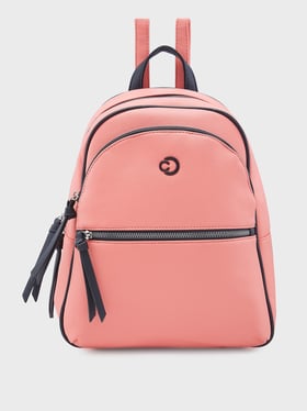 Caprese Mia Coral Faux Leather Medium Backpack